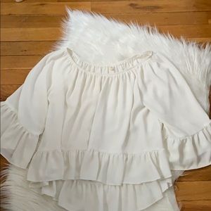 Off the shoulder white top